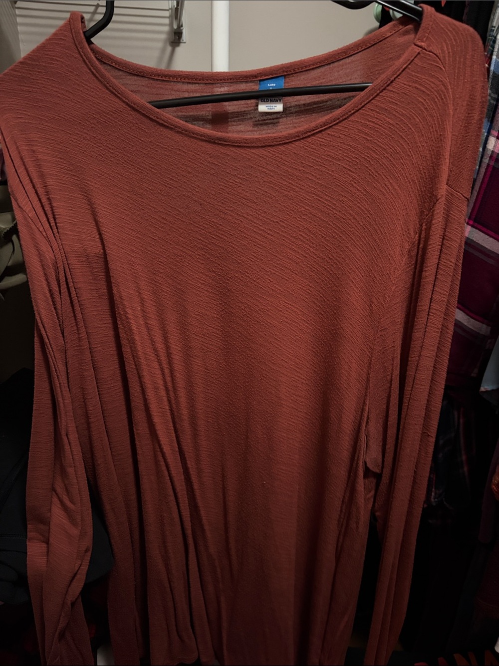 Old Navy Long Sleeve Scoop Neck Top - Burnt Orange